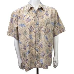 Vintage Hawaiian Shirt 80s Cooke Street XL Made in Hawaii USA Reverse Print Fish